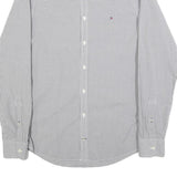 TOMMY HILFIGER Mens Grey Check Shirt L Classic Cotton Long Sleeve Formal