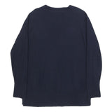 TOMMY HILFIGER Womens Navy Plain V Neck Basic Knit Jumper Cotton M