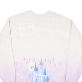 DISNEY Womens White & Lilac Castle Characters Crew Neck XS Sweatshirt
