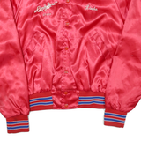 ARISTO JACK Mens Red Candy Store Satin Button Jacket M Nylon Staff Embroidered
