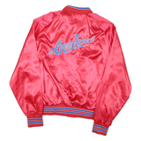 ARISTO JACK Mens Red Candy Store Satin Button Jacket M Nylon Staff Embroidered