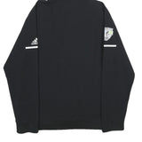 ADIDAS Mens Black Hooded Zip Jacket L Polyester Plain Sports Logo