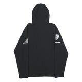 ADIDAS Mens Black Hooded Zip Jacket L Polyester Plain Sports Logo