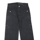YOUDALLY Womens Black Regular Wide-Leg Denim Jeans Cotton Blend W34 L30 Casual