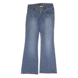 JORDACHE Womens Jeans Blue Regular Flared Denim Medium W30 L31 Button Closure