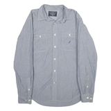 NAUTICA Mens Blue Cotton Shirt M Classic Fit Long Sleeve Button Collar Casual