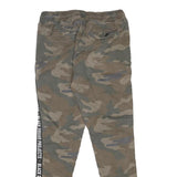 BLACK SQAUD Womens Cotton Blend Slim Fit Camouflage Trousers W28 L28 Drawstring