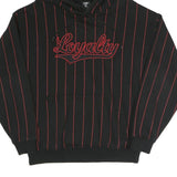 FSBN Mens Black & Red Pinstripe Loyalty Pullover Hoodie M Casual Streetwear