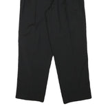 Black Mens Wool Relaxed Straight Trousers W31 L28 Classic Formal Wear