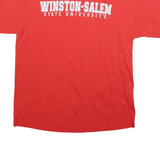 MV SPORT Mens Red Winston-Salem State University Graphic T-Shirt L Short Sleeve
