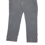 CARHARTT Mens Cotton Blend Grey Regular Cargo Trousers W36 L30 Workwear Casual