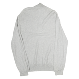 POLO RALPH LAUREN Mens Grey Cotton Patterned Half Zip Jumper XL Classic