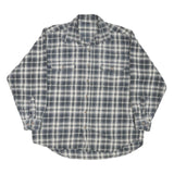 FIELD & STREAM Mens Grey & White Check Shirt XL Casual Cotton Blend Long Sleeve