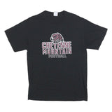 PORT & COMPANY Mens Black Cheyenne Mountain Football Graphic T-Shirt M Crew Neck
