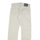 LEVI'S Mens Slim Beige Cotton Blend Slim Straight Trousers W28 L30 Casual Zip