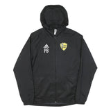 ADIDAS Mens Black Yellow Track Jacket M Polyester Plain Zip Hooded