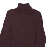 NAUTICA Mens Maroon Half Zip Plain Cotton Blend Jumper S Pullover Cotton Knit