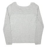 GUESS Womens Grey Plain Crew Neck Basic Knit Jumper S Cotton Blend Lightweight
