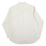 NAUTICA Mens White & Blue Check Cotton Blend Shirt XL Classic Button-Down Casual