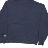 CHAMPION Mens Navy Blue Pullover Hoodie L Cotton Blend Casual Sweatshirt