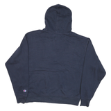 CHAMPION Mens Navy Blue Pullover Hoodie L Cotton Blend Casual Sweatshirt