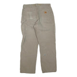 CARHARTT Womens Regular Fit Beige Cotton Blend Trousers W34 L30 Workwear Zip