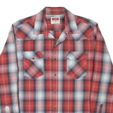 WRANGLER Mens Red & Grey Check Shirt M Classic Western Long Sleeve Button