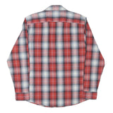 WRANGLER Mens Red & Grey Check Shirt M Classic Western Long Sleeve Button