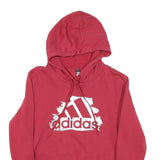 ADIDAS Womens Red Hoodie M Cotton Blend Casual Pullover Sweatshirt
