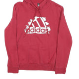 ADIDAS Womens Red Hoodie M Cotton Blend Casual Pullover Sweatshirt