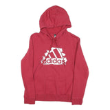 ADIDAS Womens Red Hoodie M Cotton Blend Casual Pullover Sweatshirt