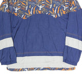 SEQUENCE Mens Blue & Beige Crazy Pattern Outdoor Jacket M Polyester Blend Woven