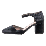 LIBBY EDELMAN Block Heels Black Velvet Womens UK 6.5