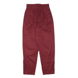 SPENGLER Womens Cotton Blend Maroon Relaxed Tapered Trousers W25 L27 Stylish