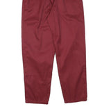 SPENGLER Womens Cotton Blend Maroon Relaxed Tapered Trousers W25 L27 Stylish