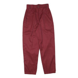 SPENGLER Womens Cotton Blend Maroon Relaxed Tapered Trousers W25 L27 Stylish