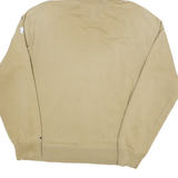 TOMMY HILFIGER Mens Beige Zip Up Hoodie L Cotton Blend Lightweight Casual