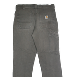 CARHARTT Mens Cotton Blend Relaxed Fit Black Trousers W32 L32 Workwear Utility