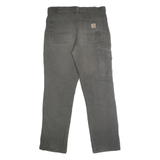 CARHARTT Mens Cotton Blend Relaxed Fit Black Trousers W32 L32 Workwear Utility