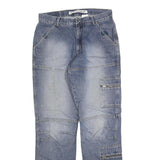 ARIZONA JEAN COMPANY Mens Regular Blue Denim Rinse W35 L35 Cargo Pocket Zip Fly