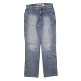 ARIZONA JEAN COMPANY Mens Regular Blue Denim Rinse W35 L35 Cargo Pocket Zip Fly