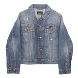 WRANGLER Womens Blue Denim Jacket M Cotton Button Fastening Classic Fit Casual