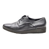 CLARKS Platform Shoes Black Leather Womens UK 4