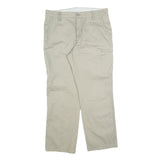 CASUAL STYLE Mens Cotton Blend Beige Regular Straight Trousers W34 L28 Casual