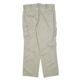 CASUAL STYLE Mens Cotton Blend Beige Regular Straight Trousers W34 L28 Casual