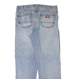 DICKIES Mens Jeans Blue Regular Straight Denim Light W36 L32 Classic Workwear