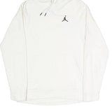 AIR JORDAN Womens White Hoodie M Cotton Blend Casual Pullover Drawstring