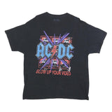 ACDC Mens Black Graphic T-Shirt L Short Sleeve Crew Neck Band Logo Retro