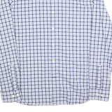 NAUTICA Mens Blue & White Check Shirt XL Classic Fit Cotton Blend Casual Long
