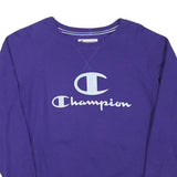 CHAMPION Mens Purple Cotton Blend Crew Neck S Sweatshirt Logo Print Casual